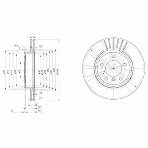 DELPHI 2x Bremsscheibe Vorne Ø300mm Höhe: 51,6mm Dicke: 22mm Belüftet BG3527C