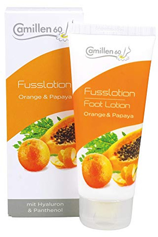 Fusslotion Orange & Papaya, Camillen 60 mit Hyaluron und Panthenol, 100 ml