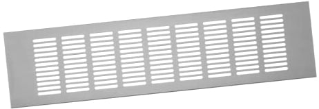 100x400mm Air Vent Cover - Aluminium Ventilation Grille - Silver Furniture Grill for Door, Wardrobe, Radiator
