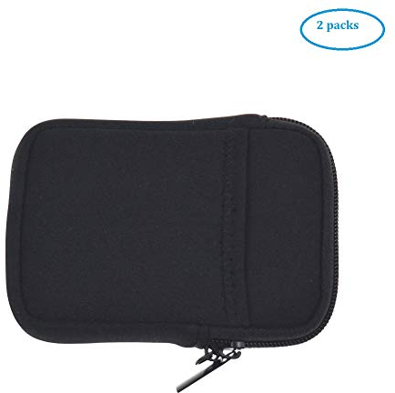 Orchidtent 2 custodie per hard disk esterno in morbido neoprene, portatili, da viaggio, per Toshiba HDTB410EK3AA/ Seagate 1 TB (STEA1000400) e la maggior parte degli altri modelli (2 nere)
