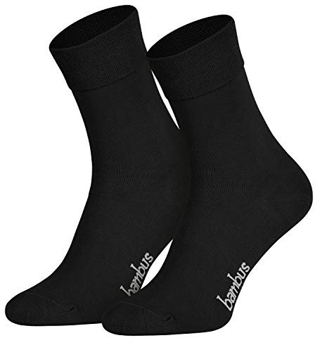 Piarini Lot de 6 paires de chaussettes longues en bambou pour homme respirantes et antibactériennes - chaussettes antitranspiration - Noir - 39-42