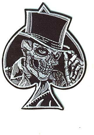 Set Products Top Bügelbilder ! Iron on Patch Pik-Ass - Bügeleisen Patches zum Anpassen Ihrer Kleidung oder Taschen - Schädel, DIY, Anpassung - Mehrere Modelle verfügbar