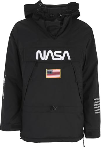 Mister Tee Herren NASA Windbreaker Jacke, Schwarz (Black 00007), X-Small (Herstellergröße: XS)