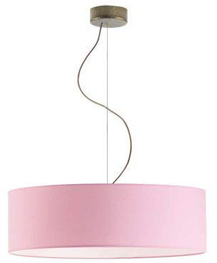 Suspension HAJFA fi 60 cm - Abat-jour rose clair - Cadre doré vieilli - 4 ampoules E27
