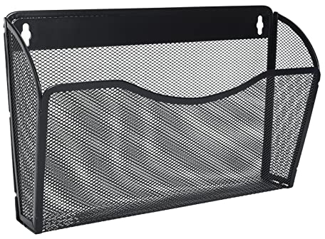 EasyPAG Metall Querformat A4 Zeitschriftenhalter Wand Zeitschriften Wandhalter Aktenablage Dokumentenhalter Hängend Magazin Organizer,Schwarz