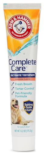Arm & Hammer Complete Care Enzymatic Dog Toothpaste with Baking Soda and Calcium, Fluoride-Free Chicken Flavor for Plaque, Tartar, and Fresh Breath, 6.2 Oz Value Size