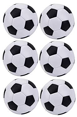 LATRAT 6 Tischfußbälle schwarz weiß, Tischfußball Set mit 6 Stück Tischbällen Ersatzbälle Sport Fußball Spiel Ball Weiß und Schwarz, 32 mm