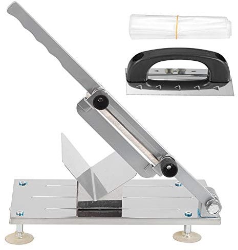 01 Affettatrice Multifunzione, Tagliacarne per Congelare, per Rotoli di Montone, Forniture da Cucina Manzo (Argento, Alluminio)