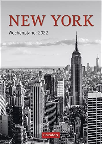 New York - Kalender 2022 - Harenberg-Verlag - Wochenkalendarium - 53 Blatt mit schwarz-weiß-Aufnahmen der Metropole - Wandkalender - 25 cm x 35,5 cm - Küchenkalender - Kulturkalender