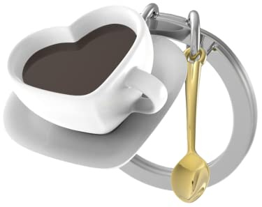 METALMORPHOSE - Porte-clés Tasse à café cœur et sa cuillère - MTM216-01
