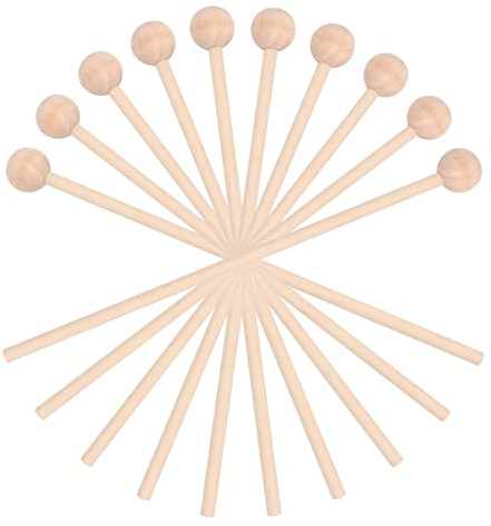 10 Stück Holzschlägel,Liwein Mallet Drumsticks Holz,Schlägel Klangstäbe,Holzschlägel Marimba für Xylophon Holzblock Glocken Kinder Anfänger Erwachsene