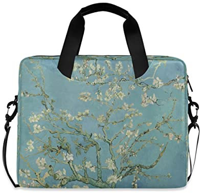 Van Gogh Laptoptasche für 14 Zoll (35,6 cm), Motiv: Mandelblume, Baum, für 10 Tablets, Handtasche für Zweitschule, Damen, 39,6 cm (15,6 Zoll) Computertasche, Aktentasche
