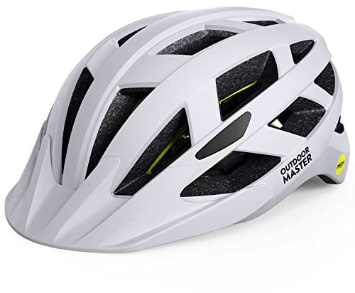 OutdoorMaster MIPS Fahrradhelm - Zwei herausnehmbare Innenfutter & Belüftung in Multi-Environment - Fahrradhelm in Mountain, Autobahn für Jugendliche & Erwachsene (Kreidefelsen, 55-58CM)