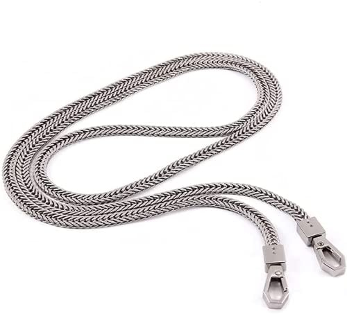 Schultergurt Kette Metall Taschenkette,100cm Schulterriemen riemen Kette Kette Taschengriffe,Flache Taschenkette Ersatzkette für Schulterriemen,für Damenbrieftaschen Umhängetaschen Handtaschen(Silber)