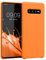 kwmobile Hülle kompatibel mit Samsung Galaxy S10 Plus / S10+ Hülle - Silikon Handy Case - Handyhülle weiche Oberfläche - kabelloses Laden - Fruity Orange
