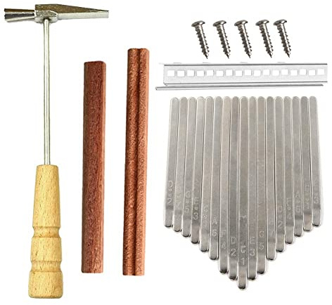 Oikabio 17Keys Kalimba DIY Kit Thum Piano Ersatzteile mit Bridge Tuning Hammer Kit Kalimba ZubehöR