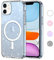 Yoedge Trasparente Glitter Cover Magnetica per Apple iPhone 11 6,1, Custodia Bling Brilla Compatibile con MagSafe Magnetico Ricarica Wireless, Bumper TPU Hard PC Case Antiurto per iPhone 11