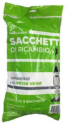 6 Sacchetti Folletto Compatibili VK 140 150 Aspirapolvere Scopa Elettrica