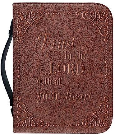 Dajingkj Bibelhülle Mit Reißverschluss XXL Groß Herren Braun Leder Personalisiert Bibeltasche Bibel Buchumschlag Damen Herren Tasche Bibel Buch Kirche Henkeltaschen