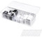 FRETONBA Kabel Aufbewahrungsbox, Transparent Kabel Organizer Box mit 7 Fächer und 7 Kabelbindern für die Aufbewahrung auf dem Schreibtisch, Büro