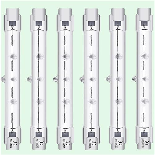Vinaco R7S 118mm 230w, 5er-Pack j118 r7s dimmbar mit 2800k Warmweiß, Hohe Leistung 4680LM halogenlampe 230v 230w r7s, Langlebig leuchtmittel r7s halogen für Sicherheitsleuchten, Landschaftsleuchten