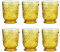 Sungmor Set di 6 bicchieri in vetro color ambra, stile vintage, bicchieri da whisky, cocktail, bicchieri da whisky, bicchieri da cocktail, design goffrato, bicchieri da succo