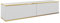 Meuble TV en or 135 cm suspendu, différentes couleurs, meubles de salon, style moderne (blanc II)