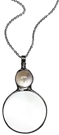 Lupenanhänger, 10-fache Lupe, Halskette mit Vergrößerung, Linsenanhänger, Damen-Lupe, Halskette, Leselupenanhänger