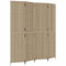 vidaXL Paravent 4-TLG., Raumteiler Faltdesign Stahlrahmen, Trennwand Sichtschutz für Innen Außen, Spanische Wand Raumtrenner, Beige Poly Rattan