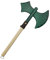 Ascia vichinga in legno - ascia per giochi di ruolo - ascia finta - costume carnevale - giochi medievali CM 40 (VERDE)