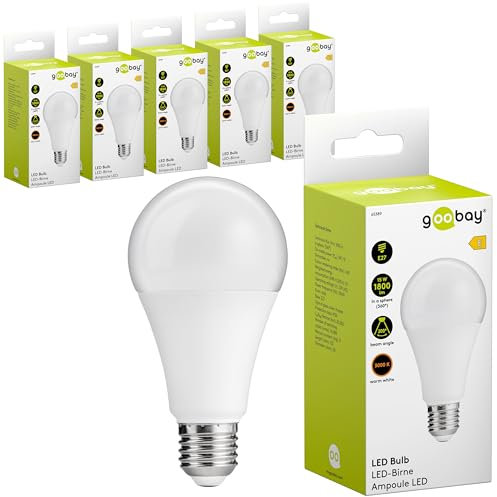 goobay 74111 E27 LED Birne 15 Watt/LED Birne für E27 Fassungen/Warmweiß Lampe/Energiesparende Birne/Mattierte LED Birne/LED Leuchtmittel/Ersatz für Glühbirne/Weiß / 6 Stück