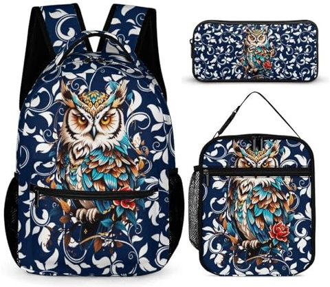 Homieblanket Eulen-Rucksack für Kinder, Mädchen, Jungen, Schule, 40,6 cm, Eulen-Rucksack für die Schule, Eulen-Rucksack, 1 Set, Tagesrucksäcke