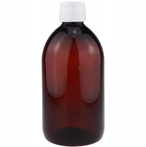 PURE CHEMICAL - Laborflasche 500ml- Braun Flasche Pharmabehälter Pet - Leerflasche aus Kunststoff -Apothekerflasche für Ätherische Öl - Parfümöle - Aromatherapie - Düfte - Flüssigk