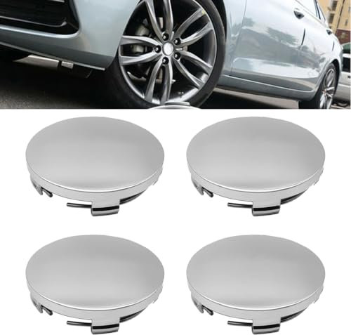 GLPRKOW 4 Stück Universal ABS Nabenkappen, Auto Zubehör, Radnaben Felgenkappen(Silber, OD 60mm ID 56mm)