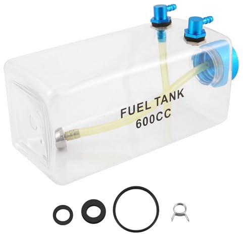 Yominerr Depósito de Combustible Gasolina Botella de Plástico Transparente 600CC CNC para Avión RC Gas y Nitro