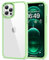 HOOMIL Cover per iPhone 12 Pro Max 6,7 Pollici, Custodia Anti-Ingiallimento, Antiurto e Anti-Graffi, Retro Rigida Trasparente - Verde Chiaro