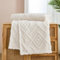 WONGS BEDDING Kuscheldecke Flauschig 220x240 Weiß Decken, Creme Wohndecke Warme Fleecedecke Weiche Sofadecke Couchdecke für Bett Sofa Büro Mädchen