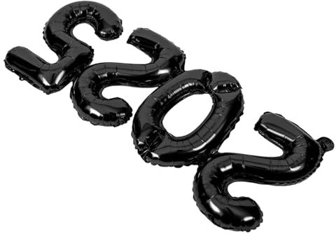 MERRYHAPY 1 Set 2025 Number Balloons Black Foil Graduation Party Decorations New Year Eve Supplies Safe Convenient Aluminium Film