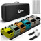 Guitar Pedal Board - EchoPK Medium Aluminum Pedalboard with Protective Bag, Cable Ties Hook and Loop Adhesive Non-Slip Surface Lightweight Compact Customizable Layout Pedalboard Case