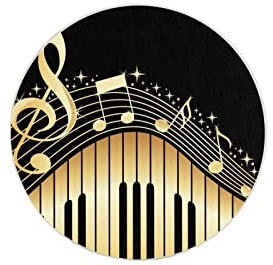 Bling Music Note Piano Printed Four Pieces Coaster Heat-Resistant Reusable Saucers for Drinks Wine Glasses Plants Cups Mugs