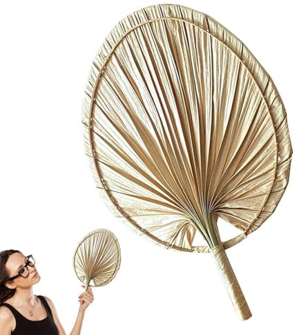 Quzente Abanico de Hoja de Palma, Hecho a Mano, Estilo Chino, Abanico de Hoja de Palma Seca Natural para Pared, Boda, decoración de Fiesta en la Playa