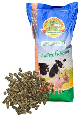 Erba medica pellettata per Cavalli, Ovini, Polli, Conigli e Bovini (1 sacco da 25 kg)