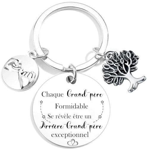 Porte-clé Arrière-grand-père Exceptionnel - Cadeau Fête des Grands-pères, Surprise Annonce Grossesse, Naissance Bébé, Gender Reveal Garçon/Fille