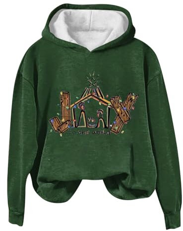 Weihnachts Hoodie Damen Lustige Grafik Pullover Elegant Schick, Weihnachtspullover Ugly Christmas Kapuzenpullover Casual Mode Sale Lässiges Langärmliges Sweatshirt Mit Weihnachtsdruck Und Kapuze