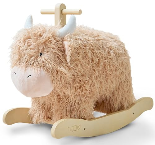 Tutti Bambini Douglas the Highland Cow - Soft & Fluffy Rocking Toy, Tip-Proof Rocker Chair, Kids Rocking Chair Ride On Toy for 18 to 36 Months (20 kg)
