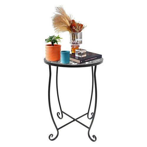 Beistelltische Für Draußen, Wetterbeständiger Terrassen-Beistelltisch Aus Metall, Kleiner Runder Beistelltisch Für Draußen, Beistelltisch Für Terrasse, Hof, Veranda, Balkon, Garten, Nachttisch