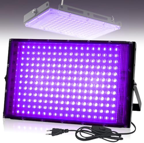 Asfrode UV Schwarzlicht, 150W LED Strahler Flutlicht Blacklight UV Fluter mit Stecker Partylicht Scheinwerfer für Bar Disco Neonfarben Bühnenbeleuchtung Fluoreszierende