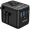 MOMAX Universal Travel Adapter,70W GaN Travel Plug Adapter with UK/EU/AU/US Plugs, 2AC, 3USB-C PD & 2USB-A QC International Adapter Charger, Adapter Plug for Laptops Tablets Phones