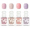 Pink Nail Polish Sets - 4PCS Nail Varnish Sets - Nude Pink Purple Nail Varnish - Quick Dry Long Lasting Holographic Nail Polish - No Need UV Nail Paint For Women Girls Nail Art Gift At Home Salon