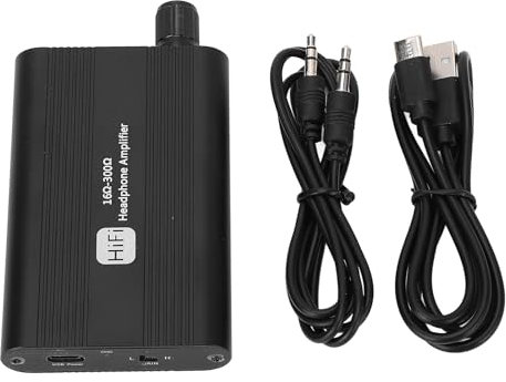HiFi-Kopfhörerverstärker, Lautstärkeregelung, Bassregelung, Tragbarer Wiederaufladbarer 3,5-mm-Kopfhörerverstärker für MP3-MP4-Telefone, Zweistufiger Verstärkungsschalter, Lange